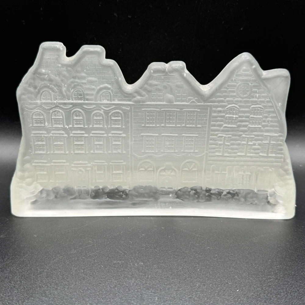 House of Lloyd‎ Vtg. Frosted Crystal Glass Village House Tea Light Candle Holder